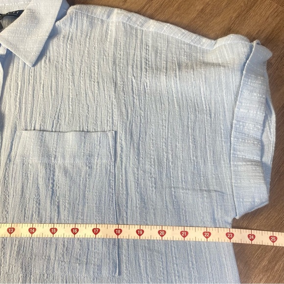 Eloquii Light Blue Button Front Shirt Dress Size 14 Cotton Gauze Midi - Picture 11 of 11